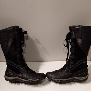 Merell Black Lace-Up Knee-High Boots